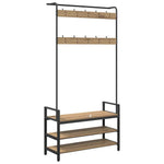 Appendiabiti rovere artigianale 95 x 34 x 184 cm