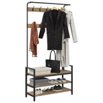 Appendiabiti rovere artigianale 95 x 34 x 184 cm