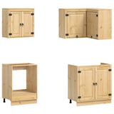 Armadietto con porta SKI 8 pcs Marrone Miele Pino massello