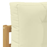 Set di divani da esterno 3 pcs Bianco e Crema Poliestere