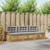 Set di divani da esterno 3 pcs Bianco e Grigio Chiaro