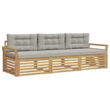 Set di divani da esterno 3 pcs Bianco e Grigio Chiaro