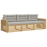 Set di divani da esterno 3 pcs Bianco e Grigio Chiaro