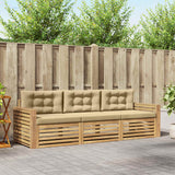 Set di divani da esterno 3 pcs Bianco e Beige