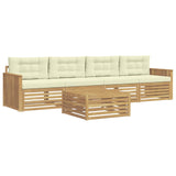 Set di divani da esterno 5 pcs Bianco e Crema