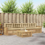 Set di divani da esterno 5 pcs Bianco e Beige