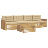 Set di divani da esterno 5 pcs Bianco e Beige