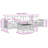 Set di divani da esterno 5 pcs Bianco e Beige