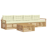 Set di divani da esterno 5 pcs Bianco e Crema