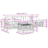 Set di divani da esterno 5 pcs Bianco e Crema