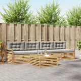 Set di divani da esterno 5 pcs Bianco e Grigio Chiaro