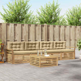Set di divani da esterno 5 pcs Bianco e Beige