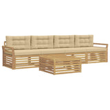 Set di divani da esterno 5 pcs Bianco e Beige