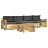 Set di divani da esterno 5 pcs Bianco e Antracite