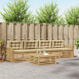 Set di divani da esterno 5 pcs Bianco e Beige