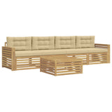 Set di divani da esterno 5 pcs Bianco e Beige