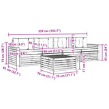 Set di divani da esterno 5 pcs Bianco e Beige