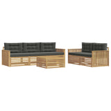 Set di divani da esterno 6 pcs Bianco e Antracite