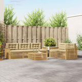 Set di divani da esterno 6 pcs Bianco e Beige