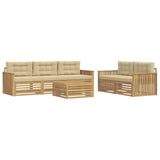 Set di divani da esterno 6 pcs Bianco e Beige