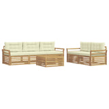 Set di divani da esterno 6 pcs Bianco e Crema