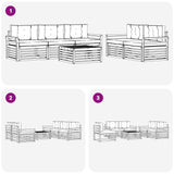 Set di divani da esterno 6 pcs Bianco e Crema
