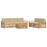 Set di divani da esterno 6 pcs Bianco e Beige