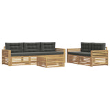 Set di divani da esterno 6 pcs Bianco e Antracite