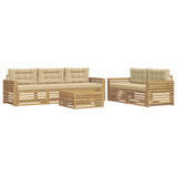 Set di divani da esterno 6 pcs Bianco e Beige