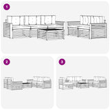 Set di divani da esterno 6 pcs Bianco e Beige