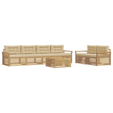 Set di divani da esterno 7 pcs Bianco e Beige