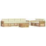 Set di divani da esterno 7 pcs Bianco e Crema