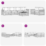 Set di divani da esterno 7 pcs Bianco e Antracite