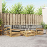 Set di divani da esterno 7 pcs Bianco e Grigio Chiaro