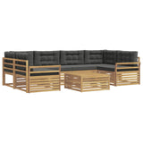 Set di divani da esterno 7 pcs Bianco e Antracite