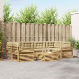 Set di divani da esterno 7 pcs Bianco e Beige