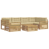 Set di divani da esterno 7 pcs Bianco e Beige