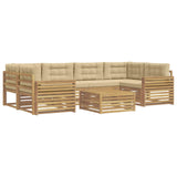 Set di divani da esterno 7 pcs Bianco e Beige