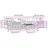 Set di divani da esterno 7 pcs Bianco e Beige