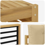 Set di divani da esterno 7 pcs Bianco e Beige Poliestere