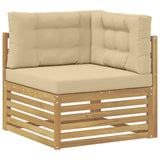 Set di divani da esterno 7 pcs Bianco e Beige Poliestere