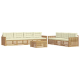Set di divani da esterno 8 pcs Bianco e Crema