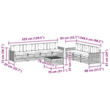 Set di divani da esterno 8 pcs Bianco e Crema