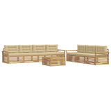 Set di divani da esterno 8 pcs Bianco e Beige
