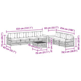 Set di divani da esterno 8 pcs Bianco e Beige