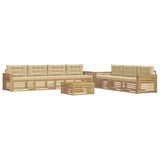 Set di divani da esterno 8 pcs Bianco e Beige