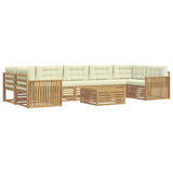Set di divani da esterno 8 pcs Bianco e Crema