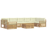 Set di divani da esterno 8 pcs Bianco e Crema