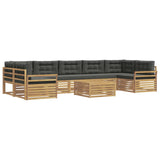 Set di divani da esterno 8 pcs Bianco e Antracite