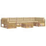 Set di divani da esterno 8 pcs Bianco e Beige